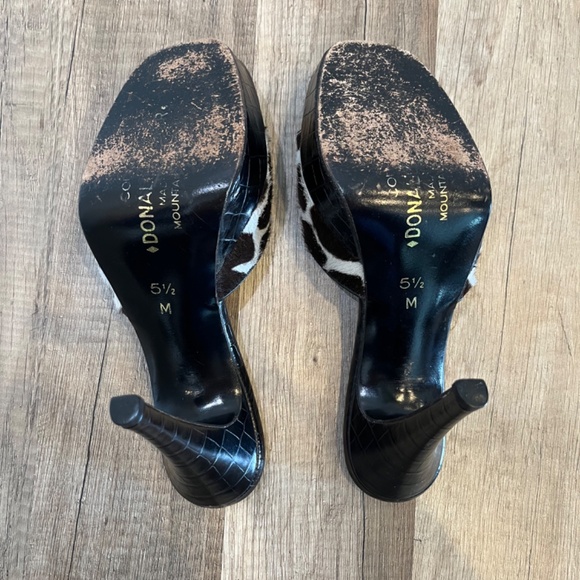 Donald J. Pliner Size 5.5, Animal Calf Hair Platform Open Toe Heels. - Picture 3 of 6